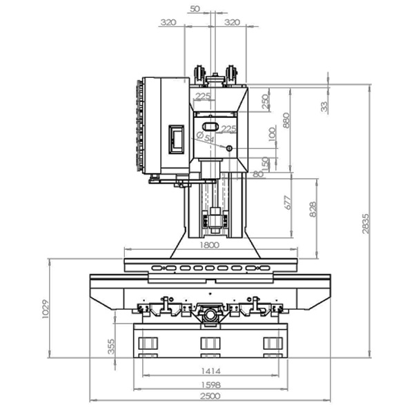 1690硬軌加工中心床身尺寸 1690硬軌加工中心床身尺寸
